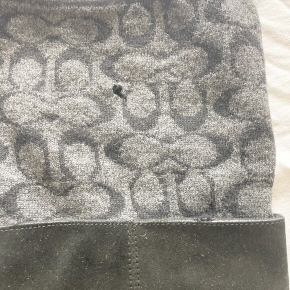 Vintage Coach Women’s Size 8.5 Tatum Black Logo Sock Cuff Boots Leather Wool - Picture 8 of 12